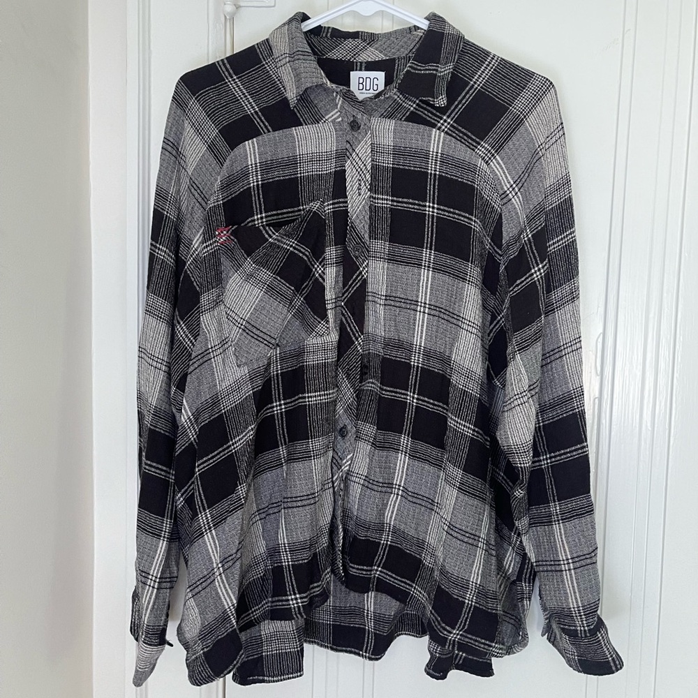 Urban outfitters black and white flannel